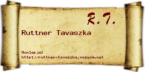 Ruttner Tavaszka névjegykártya